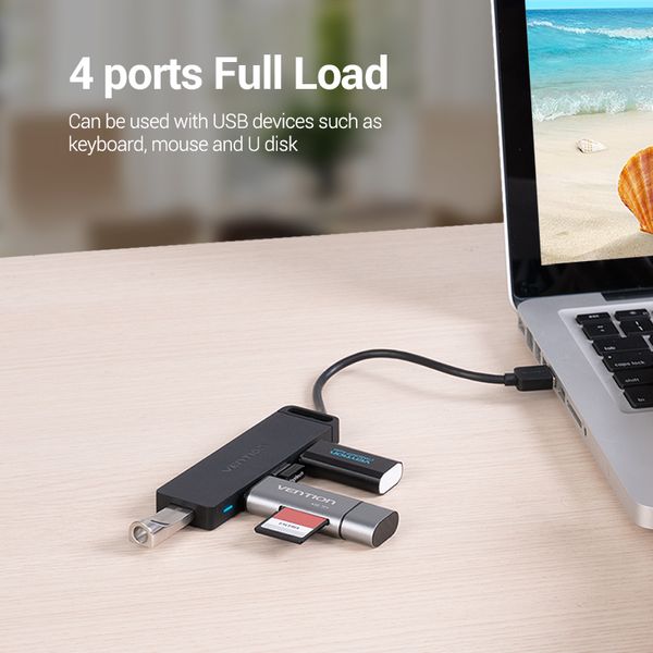 USB HUB Vention 4 в 1 USB-MicroUSB 4USB 3.0 5Gbps CHLBB фото