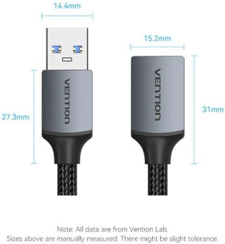 Подовжувач USB-USB 3.0 OTG 3.0 Cotton Braided 1m Black (CBLHF) CBLHF фото