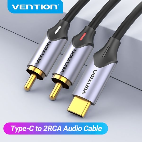 Кабель Audio Type-C-2RCA Vention M/2xM Cotton gold-plated BGUHD фото