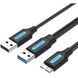 Кабель 2in1 USB-MicroUSB-B 3.0 Vention M/2xM PVC Round nickel-plated 3A 5Gbps, 0.5m