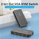 Сплиттер KVM 2 in 1 Out VGA-VGA Vention 1080P 60Hz 2USB gold-plated, Черный