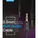 Кабель Audio Aux 3.5мм-3.5мм Vention F/F Fabric Braided gold-plated, 3m