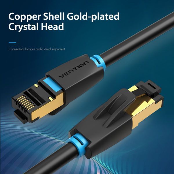 Патч-корд RJ45-RJ45 Vention LAN CAT8 SFTP 40Gbps 2000MHz Copper PVC Round IKABI фото