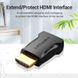 Адаптер HDMI-HDMI Vention F/M Straight 90 4K 60Hz gold-plated Black (AIMBO), Черный