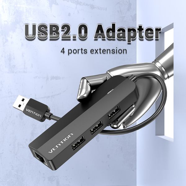 USB HUB Vention USB-MicroUSB-RJ45 3USB 2.0 Ethernet Adapter 100Mbps CHPBB фото