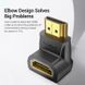 Адаптер HDMI-HDMI Vention F/M UP 90 F/M 4K 60Hz gold-plated Black (AIOBO), Чорний