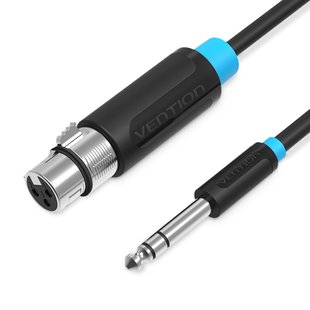 Кабель Audio 6.35мм-XLR Vention TRS PVC M/F nickel-plated BBEBF фото