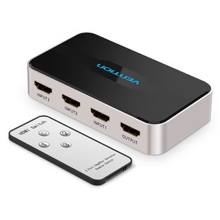 Сплиттер Video 3 In 1 HDMI-HDMI v.1.4 Vention F/3xF 4k 30Hz gold-plated AFFH0 фото