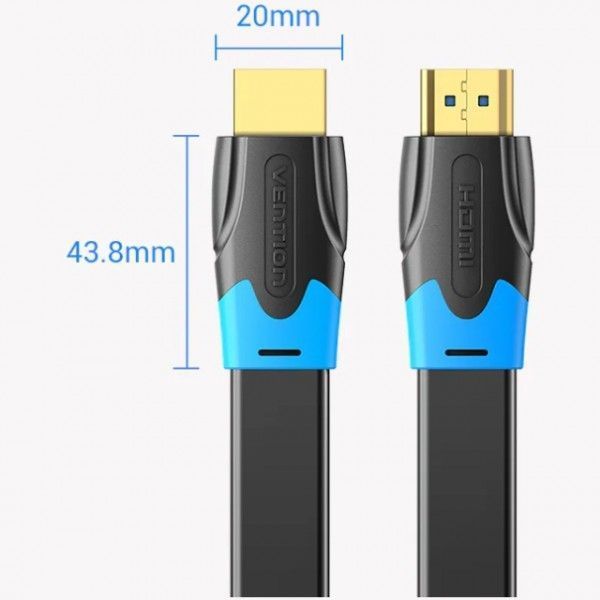 Кабель HDMI-HDMI v.2.0 Vention 4K 60Hz 18Gbps 30AWG PVC Flat Design AAKBG фото