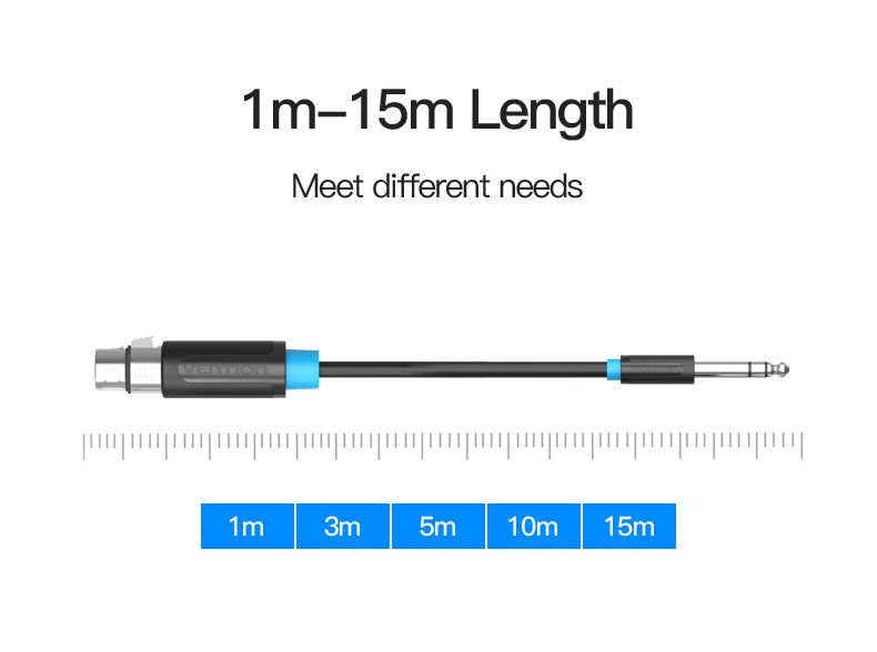 Кабель Audio 6.35мм-XLR Vention TRS PVC M/F nickel-plated BBEBF фото