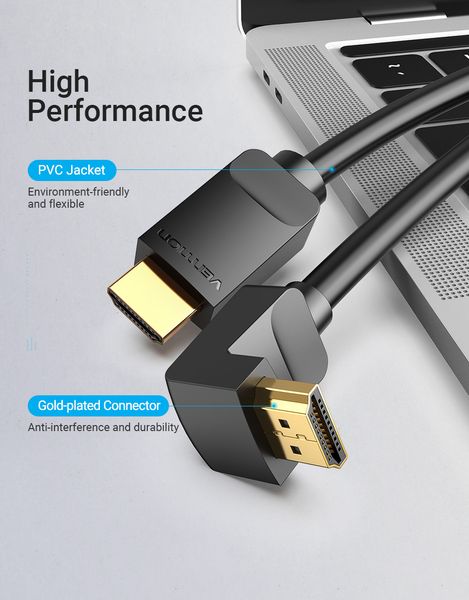 Кабель HDMI-HDMI v.2.0 Vention 4K 60Hz 18Gbps 30AWG 270 HDR Video gold-plated AAQ-A фото