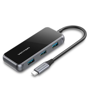 USB HUB Vention 5 в 1 Type-C-HDMI-USB-PD 4USB 3.0 87W 4K 30Hz TFDHB фото