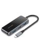 USB HUB Vention 6 в 1 Type-C-HDMI-RJ45-USB-PD 3USB 3.0 87W 4K 30Hz, 0.15m