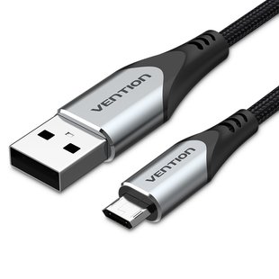 Кабель USB-MicroUSB Reversible Vention TPE Nylon 3A 480Mbps nickel-plated COCHC фото