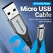 Кабель USB-MicroUSB Reversible Vention TPE Nylon 3A 480Mbps nickel-plated, 0.25m