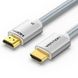 Кабель Vention HDMI-HDMI V2.1 (M/M) Cotton Braided 8K 60Hz 4K 120Hz 48Gbps Silver , 1m, Срібний