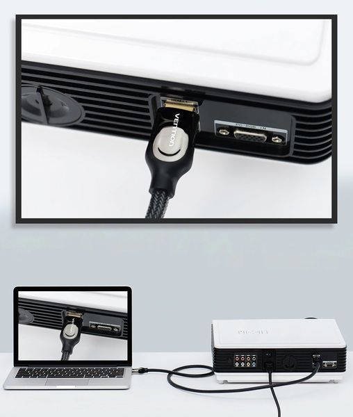 Кабель HDMI-HDMI v.2.0 Vention 4K 60Hz 18Gbps Nylon Braided VAA-B05-B300 фото