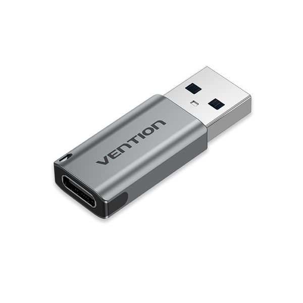 Адаптер Type-C-USB 3.0 Vention AluminIum nickel-plated M/F 5Gbps 3A Gray (CDPH0) CDPH0 фото