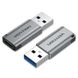 Адаптер Type-C-USB 3.0 Vention AluminIum nickel-plated M/F 5Gbps 3A Gray (CDPH0), Серый