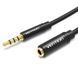 Подовжувач Audio Aux 3.5мм-3.5мм Vention mic Cotton F/M gold-plated, 2m