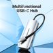 USB HUB 6 в 1 Vention Type-C-HDMI-VGA-USB 3USB 3.0 1Type-C 3.1 PD 100W 4K 30Hz 5Gbps, 0.15m