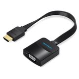 Адаптер HDMI-VGA v.1.4 Vention 0.2m Flat со звуком и питанием Black (ACKBB) ACKBB фото