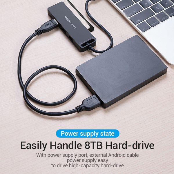 USB HUB Vention 4 в 1 Type-C-USB-MicroUSB 4USB 3.0 5Gbps TGKBB фото