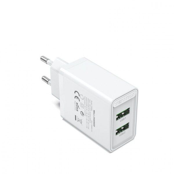 Адаптер мережевий 1USB 1Type-C Vention (A+C) PD 38W QC3.0 3.4A FBBW0-EU фото