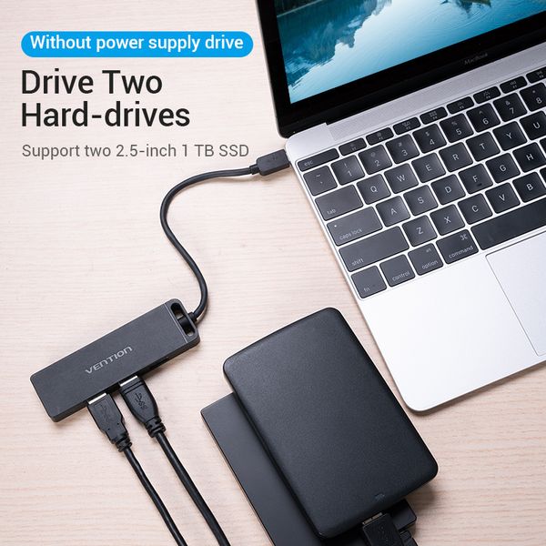 USB HUB Vention 4 в 1 Type-C-USB-MicroUSB 4USB 3.0 5Gbps TGKBB фото