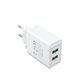 Адаптер сетевой 1USB 1Type-C Vention (A+C) PD 38W QC3.0 3.4A, Белый