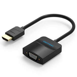 Адаптер HDMI-VGA v.1.4 Vention 1080P 60Hz 0.15m 3.5 audio microusb power Black (ACFBB) ACFBB фото