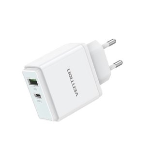 Адаптер сетевой 1USB 1Type-C Vention PD 38W QC3.0 3.4A QC67-EU-W фото