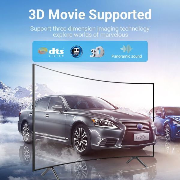 Кабель Vention HDMI-HDMI V2.1 (M/M) Cotton Braided 8K 60Hz 4K 120Hz 48Gbps Silver  ALCIH фото