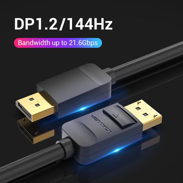 Кабель DisplayPort-DisplayPort v1.2 Vention 4K 60Hz 21.6Gbps gold-plated HACBF фото