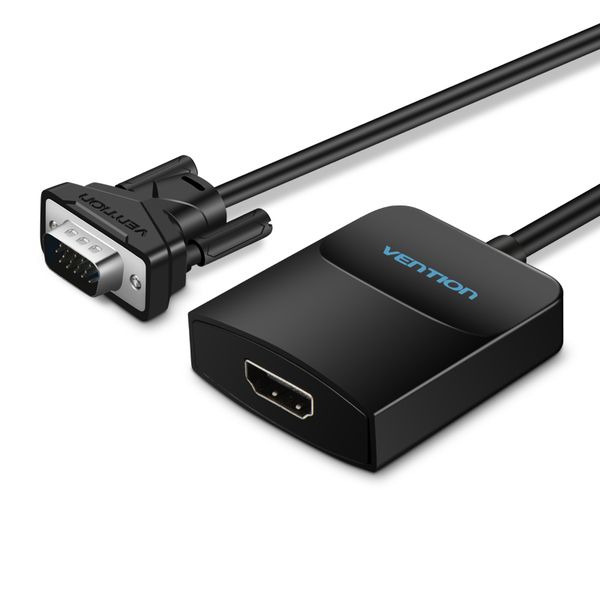 Адаптер HDMI-VGA Vention 0.2m зі звуком та живленням Black (ACNBB) ACNBB фото