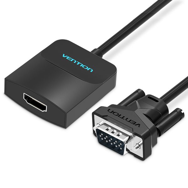 Адаптер HDMI-VGA Vention 0.2m зі звуком та живленням Black (ACNBB) ACNBB фото