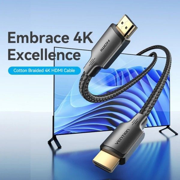 Кабель Vention HDMI-HDMI v.2.0 Vention 4K 60Hz coton ALLBL фото