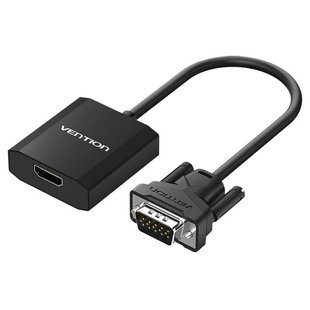 Адаптер HDMI-VGA Vention 0.2m зі звуком та живленням Plug and play Black (ACEB0) ACEB0 фото