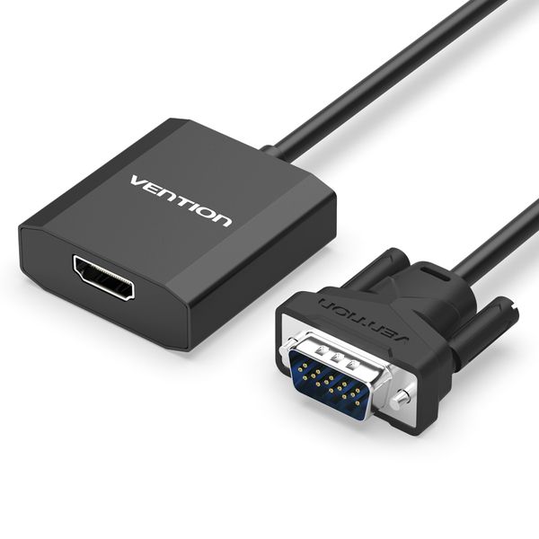 Адаптер HDMI-VGA Vention 0.2m зі звуком та живленням Plug and play Black (ACEB0) ACEB0 фото