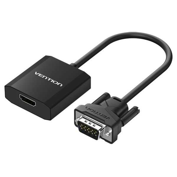 Адаптер HDMI-VGA Vention 0.2m со звуком и питанием Plug and play Black (ACEB0) ACEB0 фото