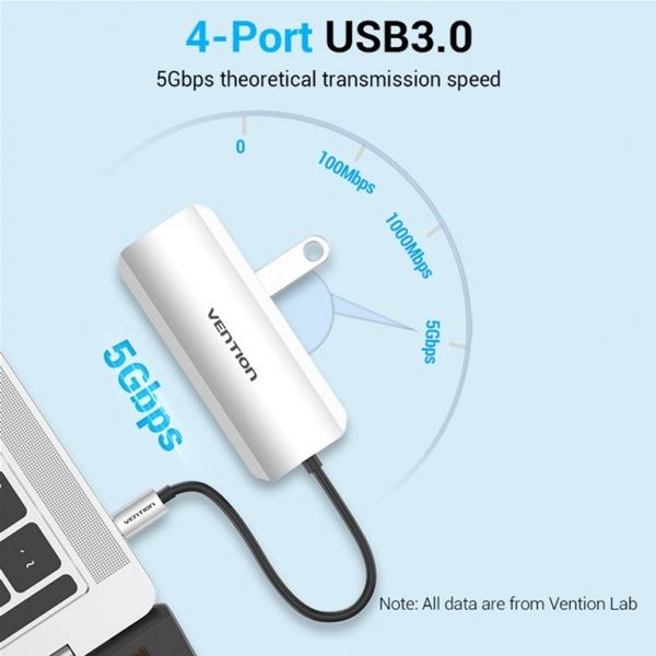 USB HUB 5 в 1 Vention Type-C-USB-MicroUSB 4USB 3.0 2A 5Gbps TNAHB фото