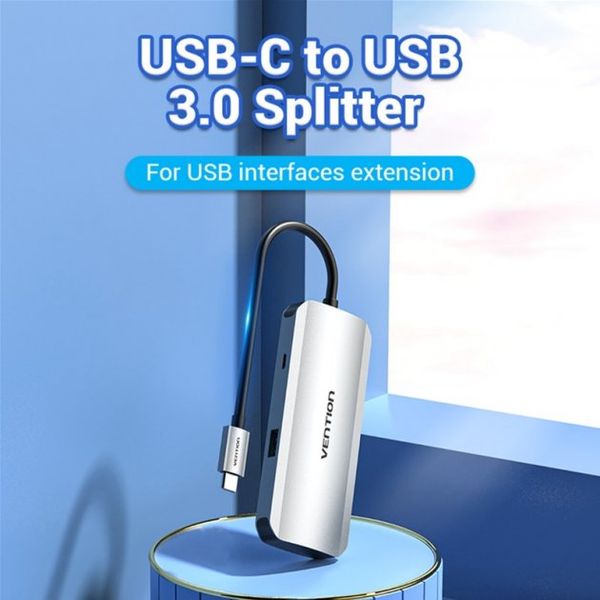 USB HUB 5 в 1 Vention Type-C-USB-MicroUSB 4USB 3.0 2A 5Gbps TNAHB фото