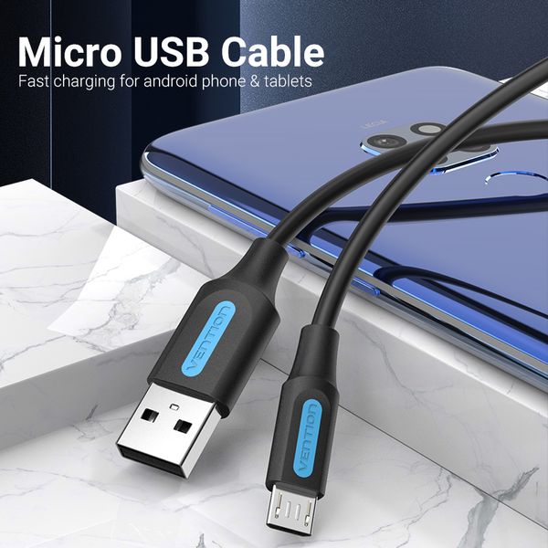 Кабель USB-MicroUSB Vention PVC 3A 480Mbps nickel-plated COLBC фото