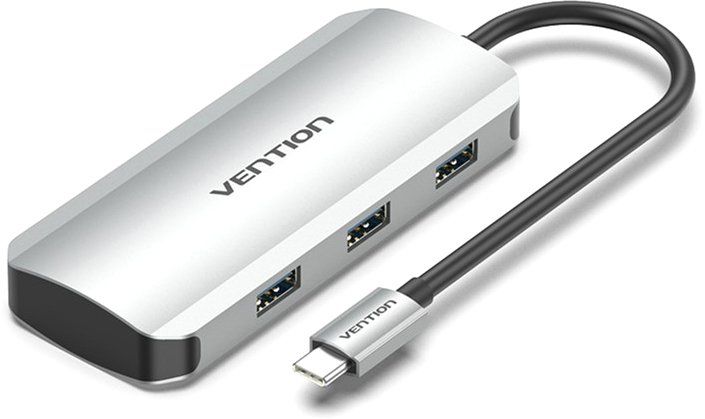 USB HUB 5 в 1 Vention Type-C-USB-MicroUSB 4USB 3.0 2A 5Gbps TNAHB фото