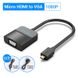 Адаптер MicroHDMI-VGA v.1.4 Vention 1080P 60Hz 0.15m 3.5 audio microusb power Black (AGBBB), 0.15m, Черный