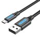 Кабель USB-MicroUSB Vention PVC 3A 480Mbps nickel-plated, 0.25m