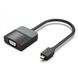 Адаптер MicroHDMI-VGA v.1.4 Vention 1080P 60Hz 0.15m 3.5 audio microusb power Black (AGBBB), 0.15m, Чорний