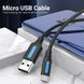 Кабель USB-MicroUSB Vention PVC 3A 480Mbps nickel-plated, 0.25m