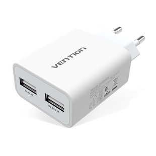 Адаптер сетевой Vention Dual USB Charger 2USB 2.4A DC5200-W фото