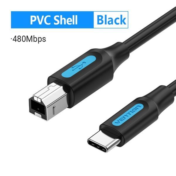 Кабель Type-C-Type-B 2.0 Vention F/F PVC 2A 480Mbps Printer CQUBH фото
